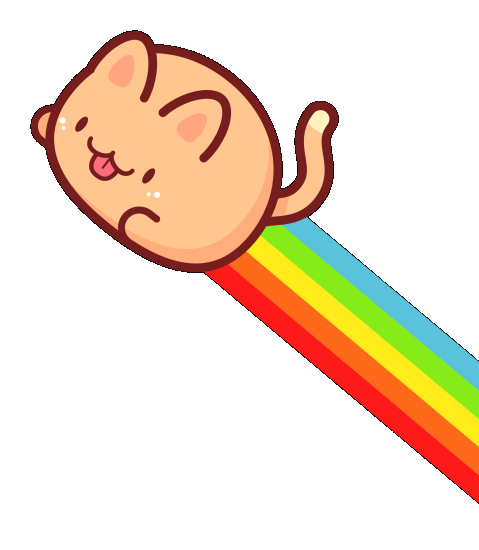рисунок кошки на радуге